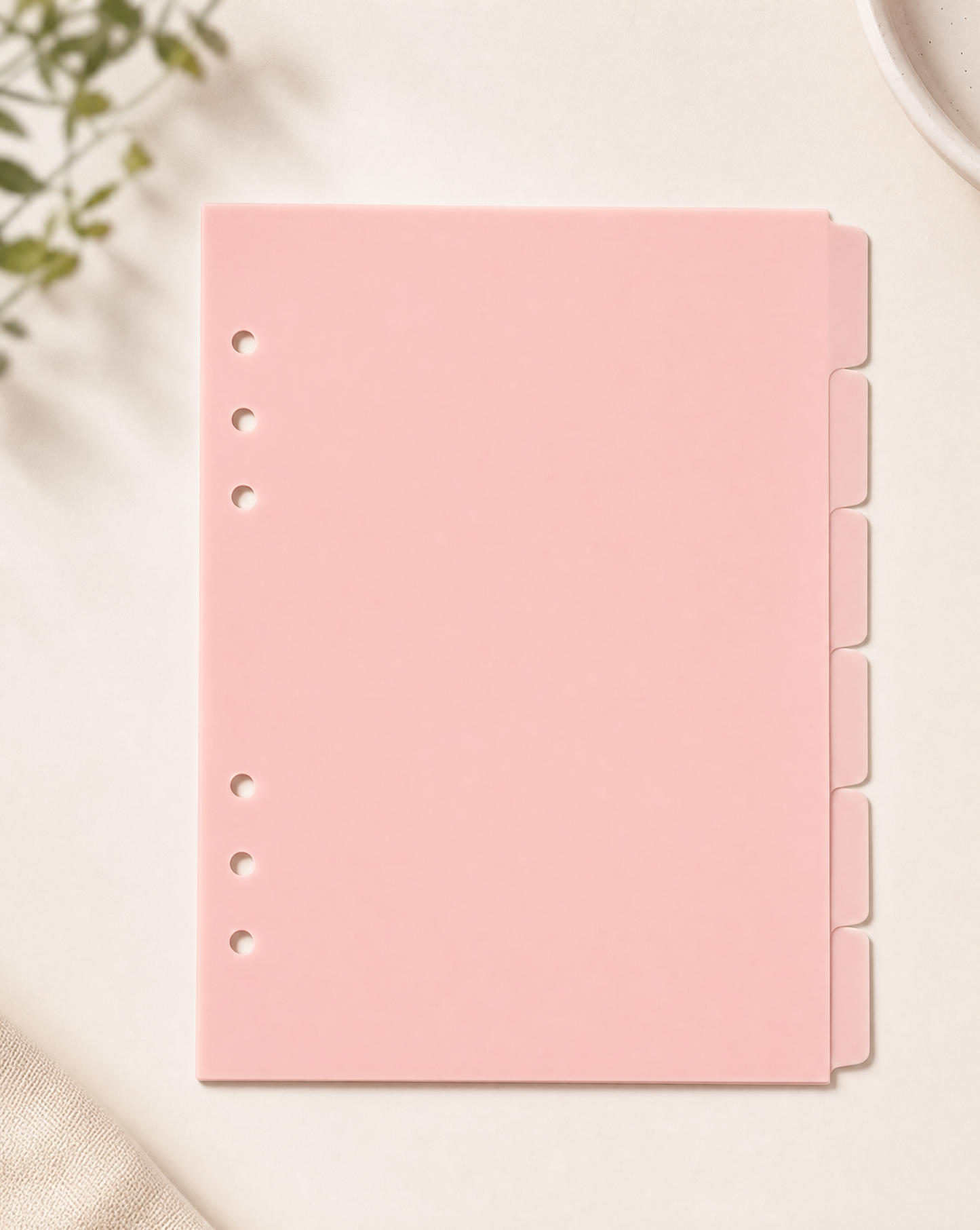 Pink A5 Dividers with 6-Ring Planner