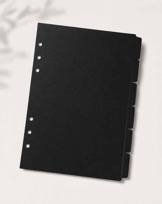 Black A5 Side Tab Dividers (Set of 6)