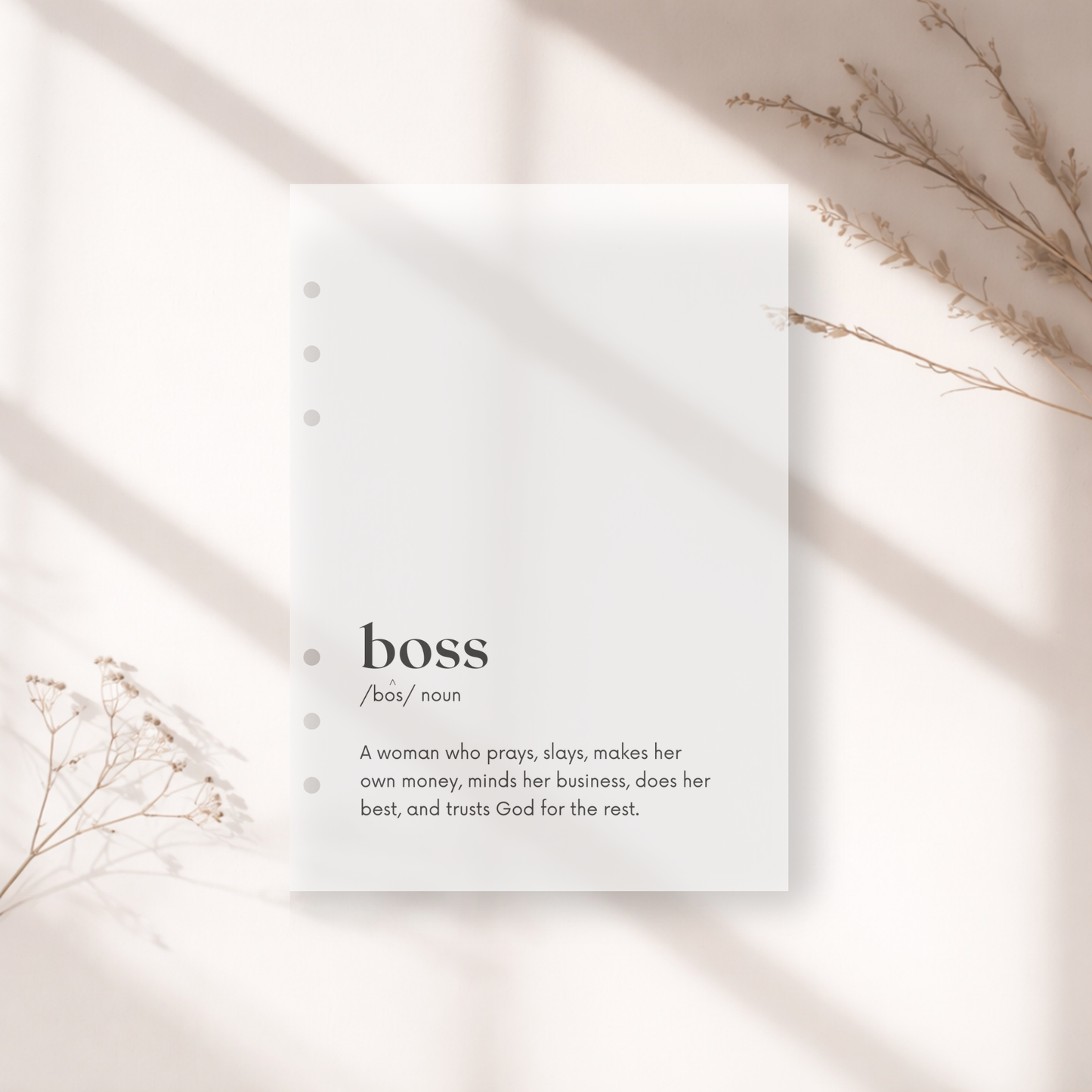 Boss Definition Frosted Planner Dashboard