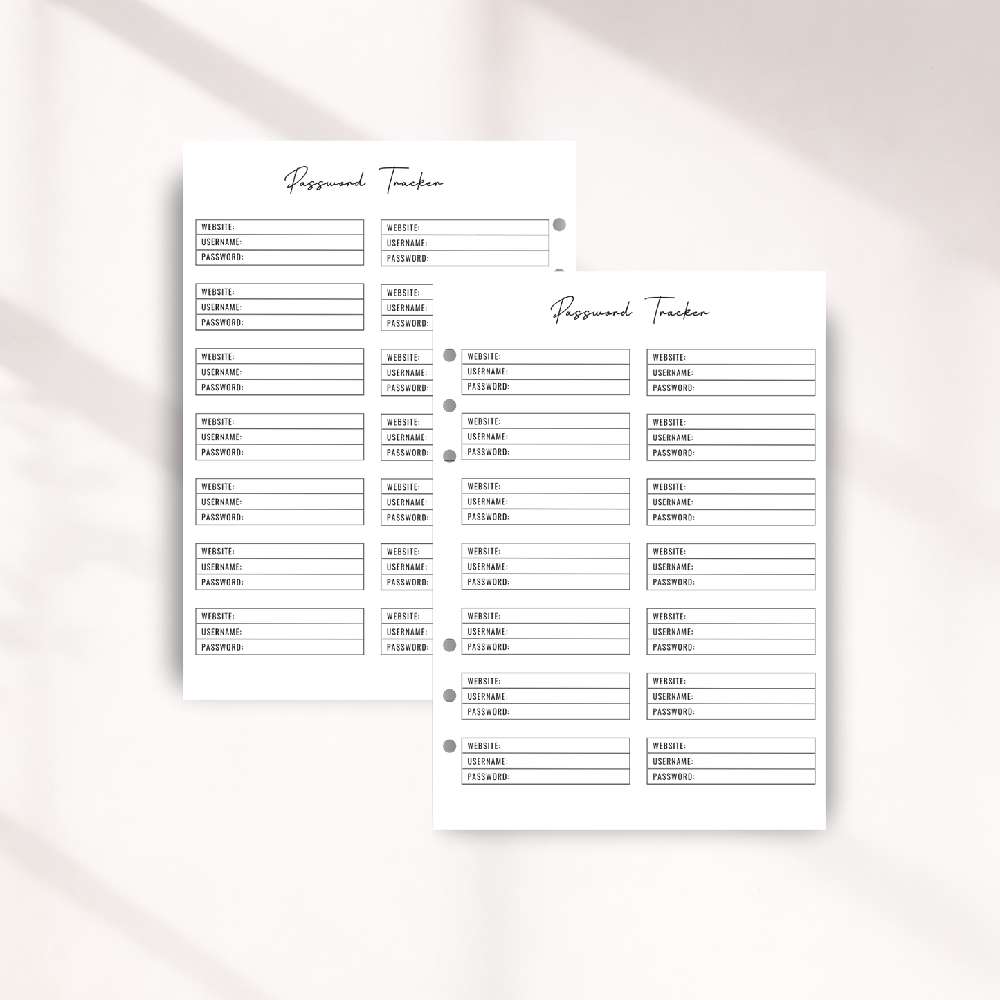 Password Tracker Inserts | Password Keeper