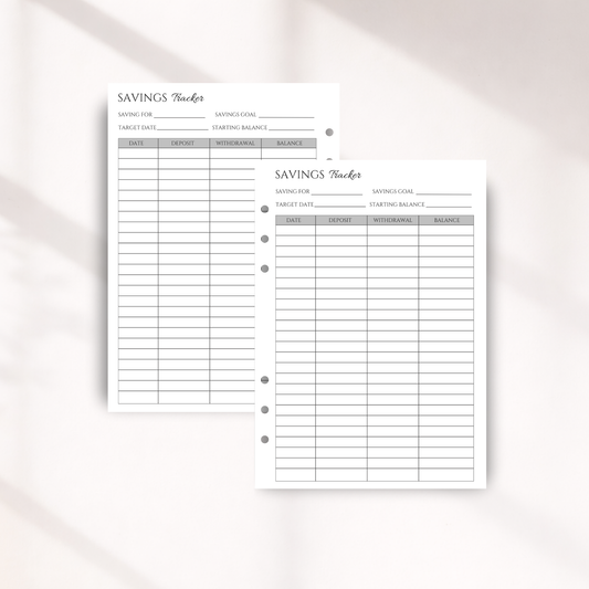 Savings Tracker Inserts | Sinking Funds Tracker