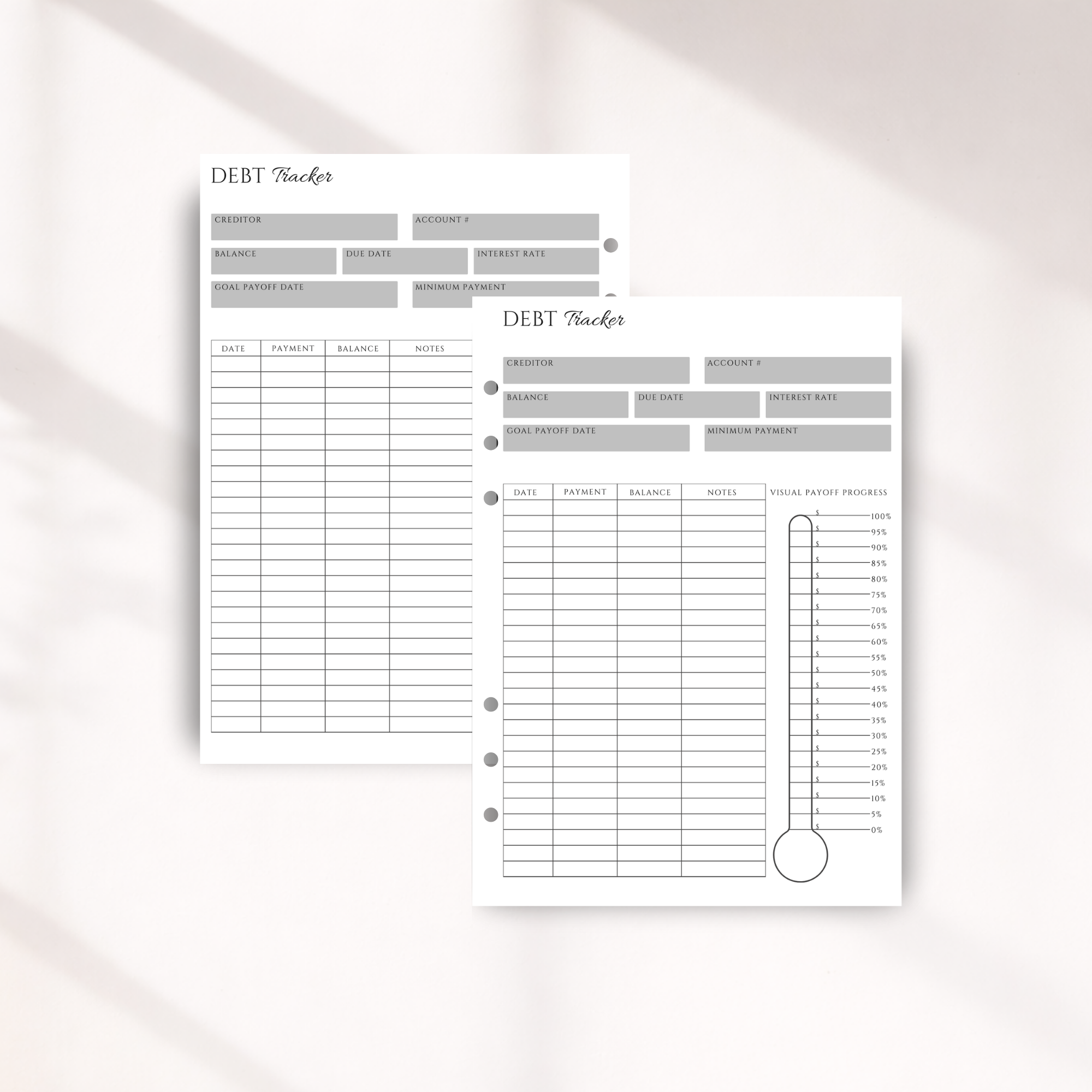 Visual Debt Snowball Tracker | Debt Payoff Planner Inserts – Nikki's Paper