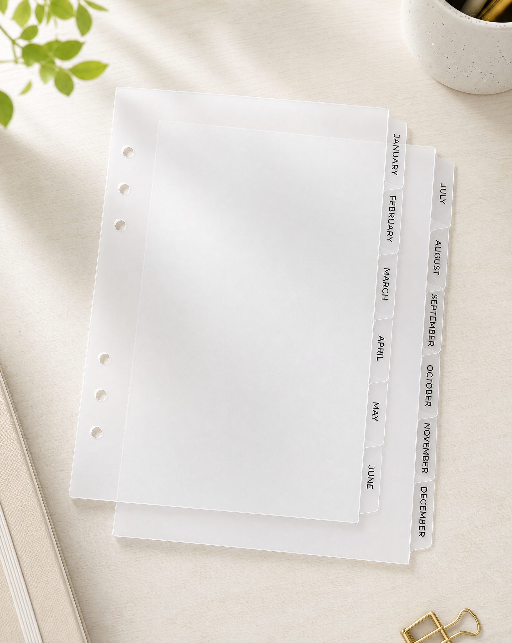A5 Monthly Dividers with Black Font