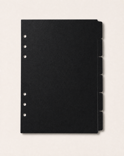 Black A5 Side Tab Dividers (Set of 6)