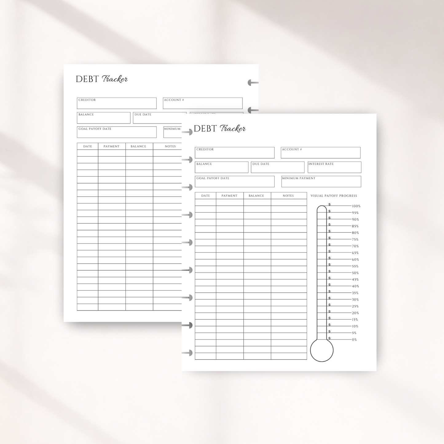 Debt Tracker Classic Size