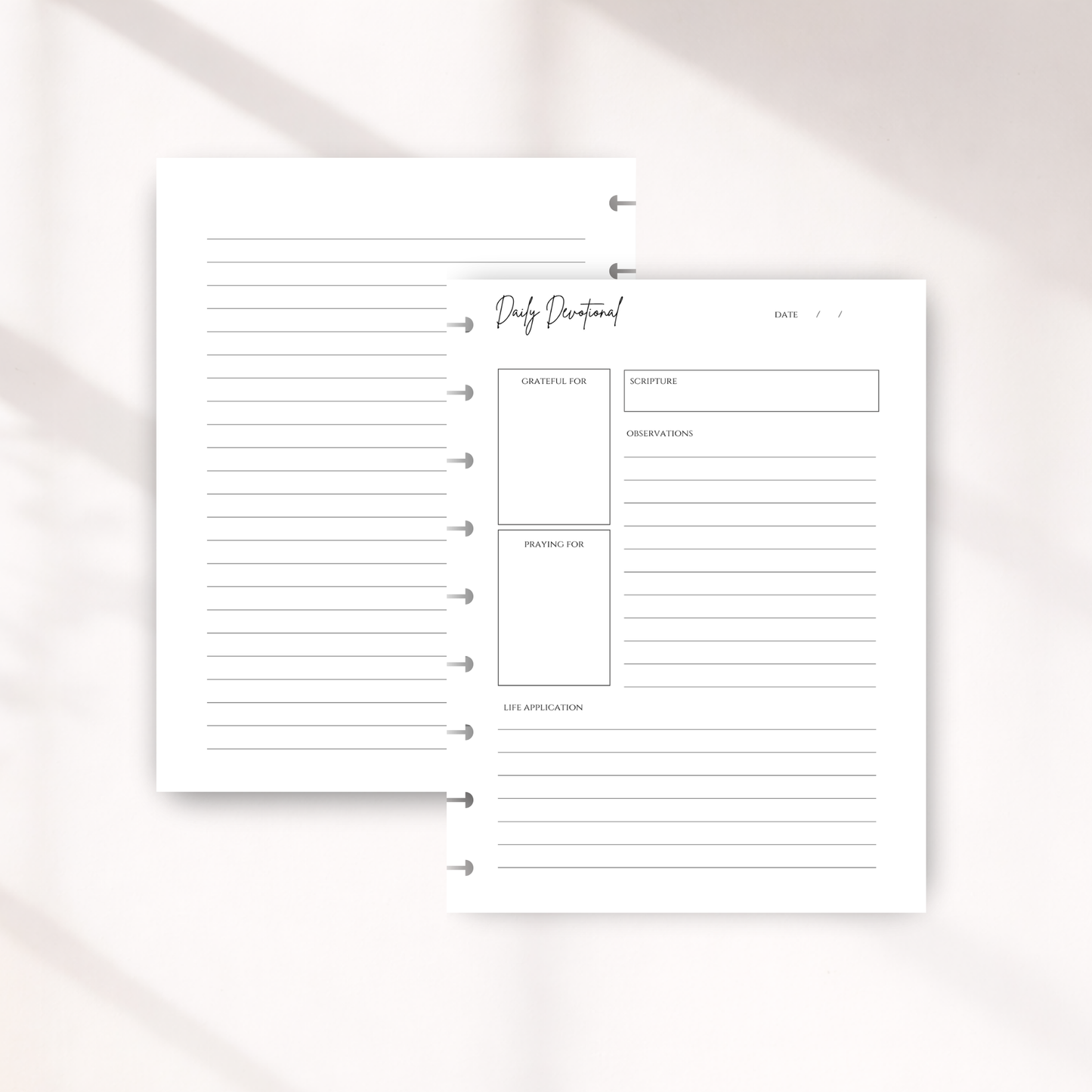 Daily Devotional Inserts | SOAP Bible Study Pages