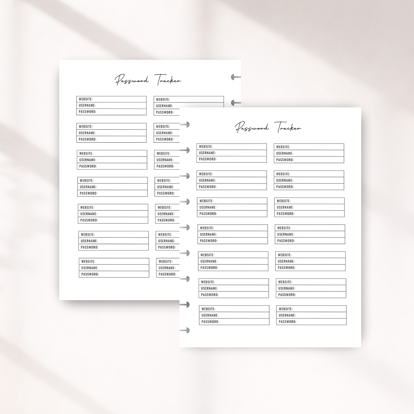 Password Tracker Inserts | Password Keeper