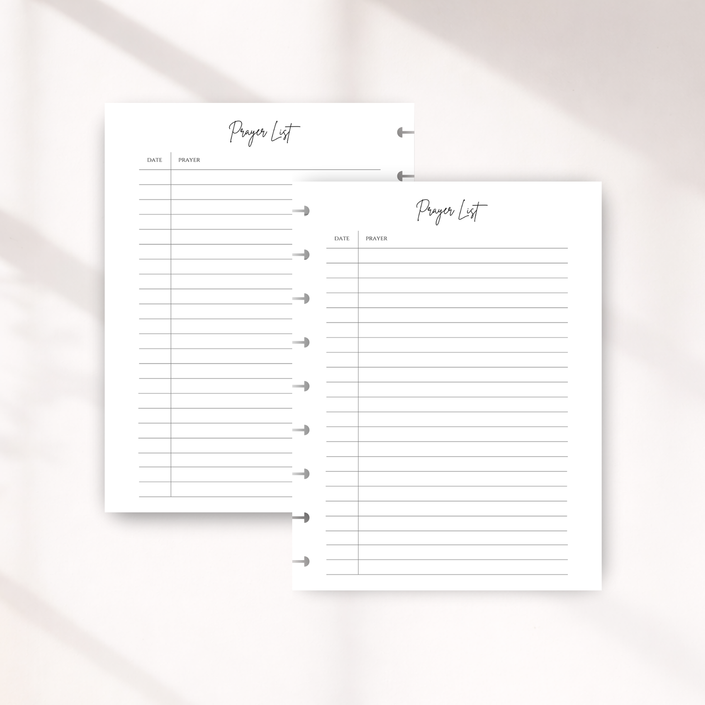 Prayer List Inserts