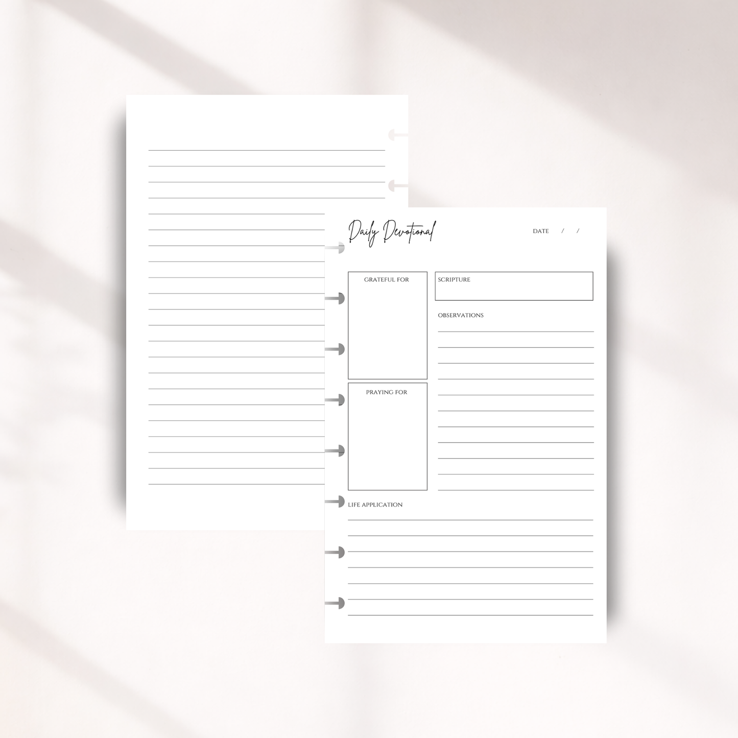 Daily Devotional Inserts | SOAP Bible Study Pages