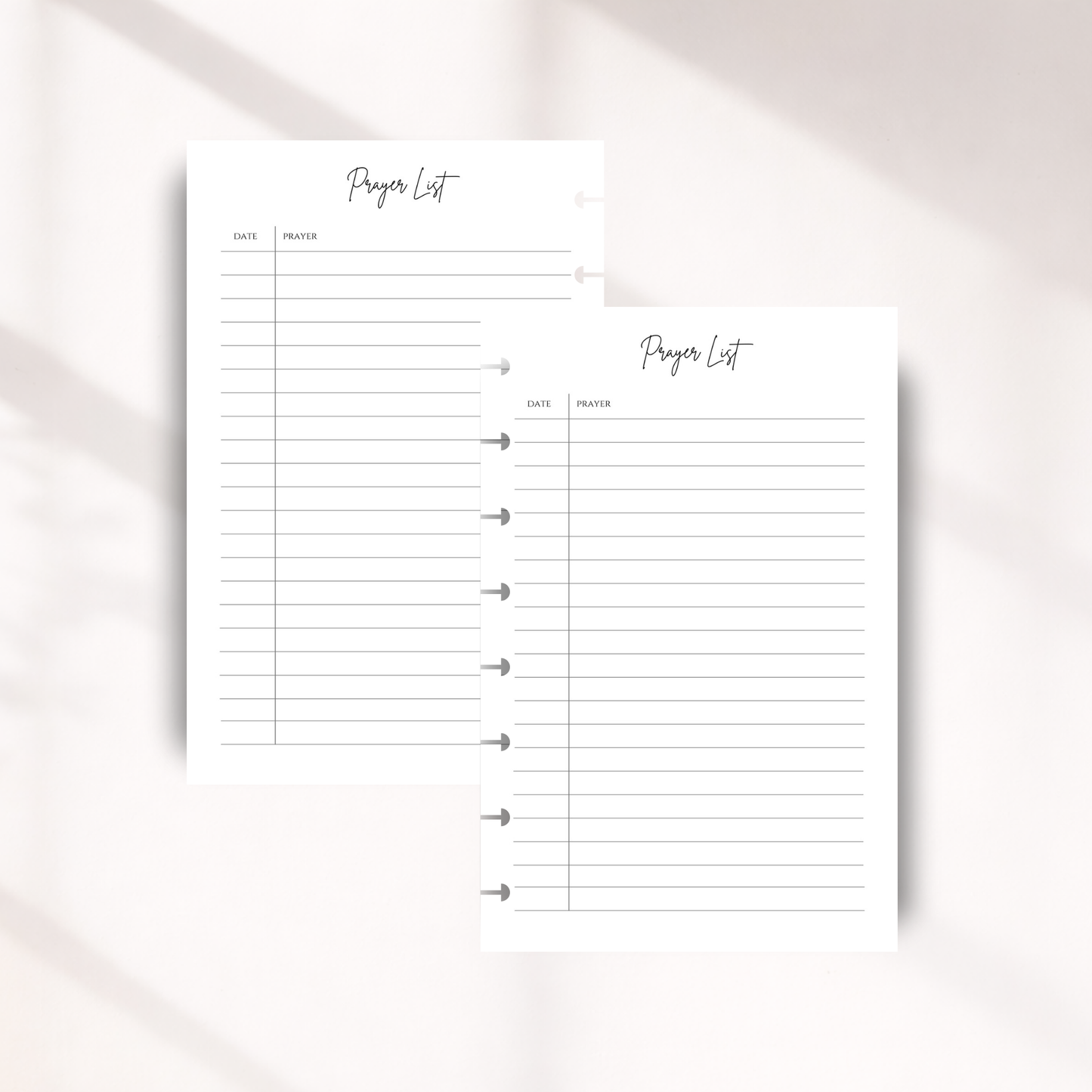 Prayer List Inserts
