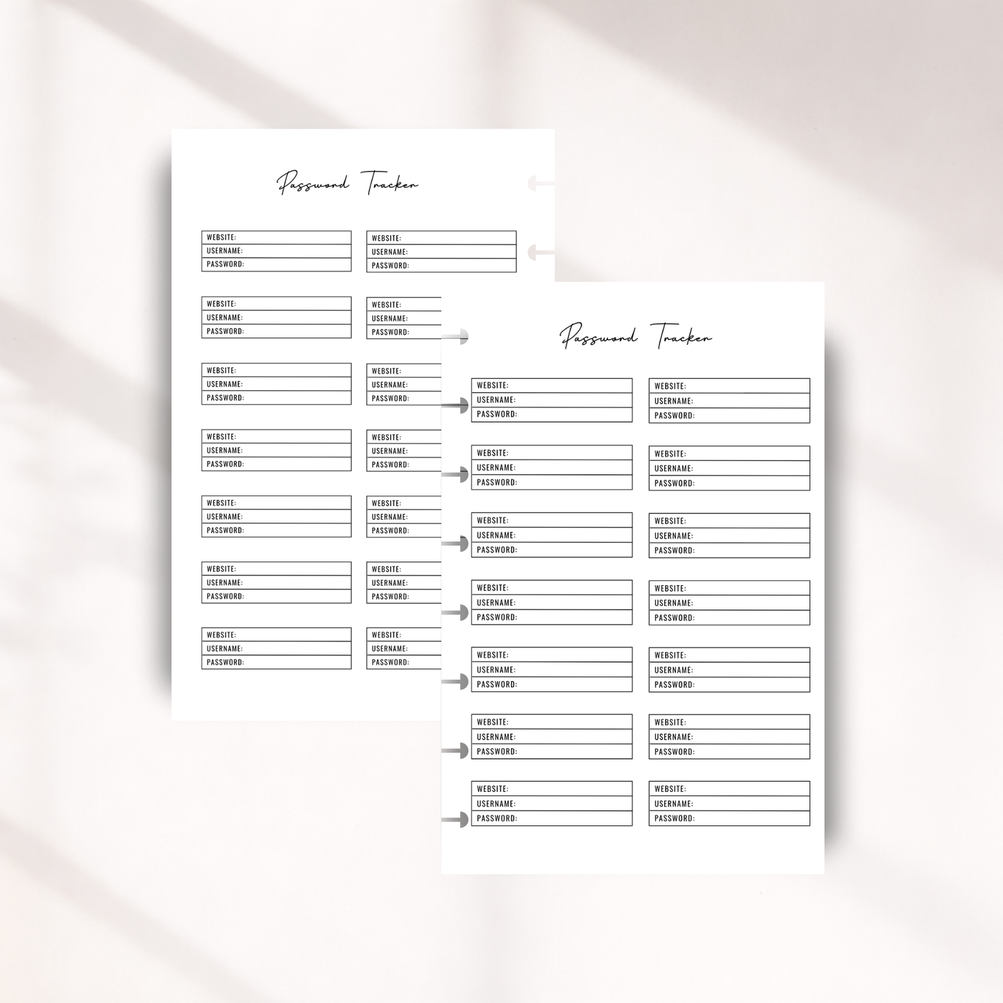 Password Tracker Inserts | Password Keeper