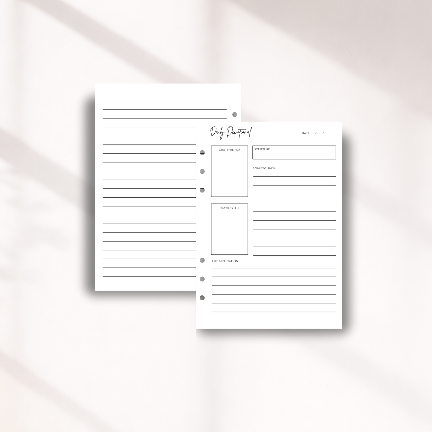 Daily Devotional Inserts | SOAP Bible Study Pages