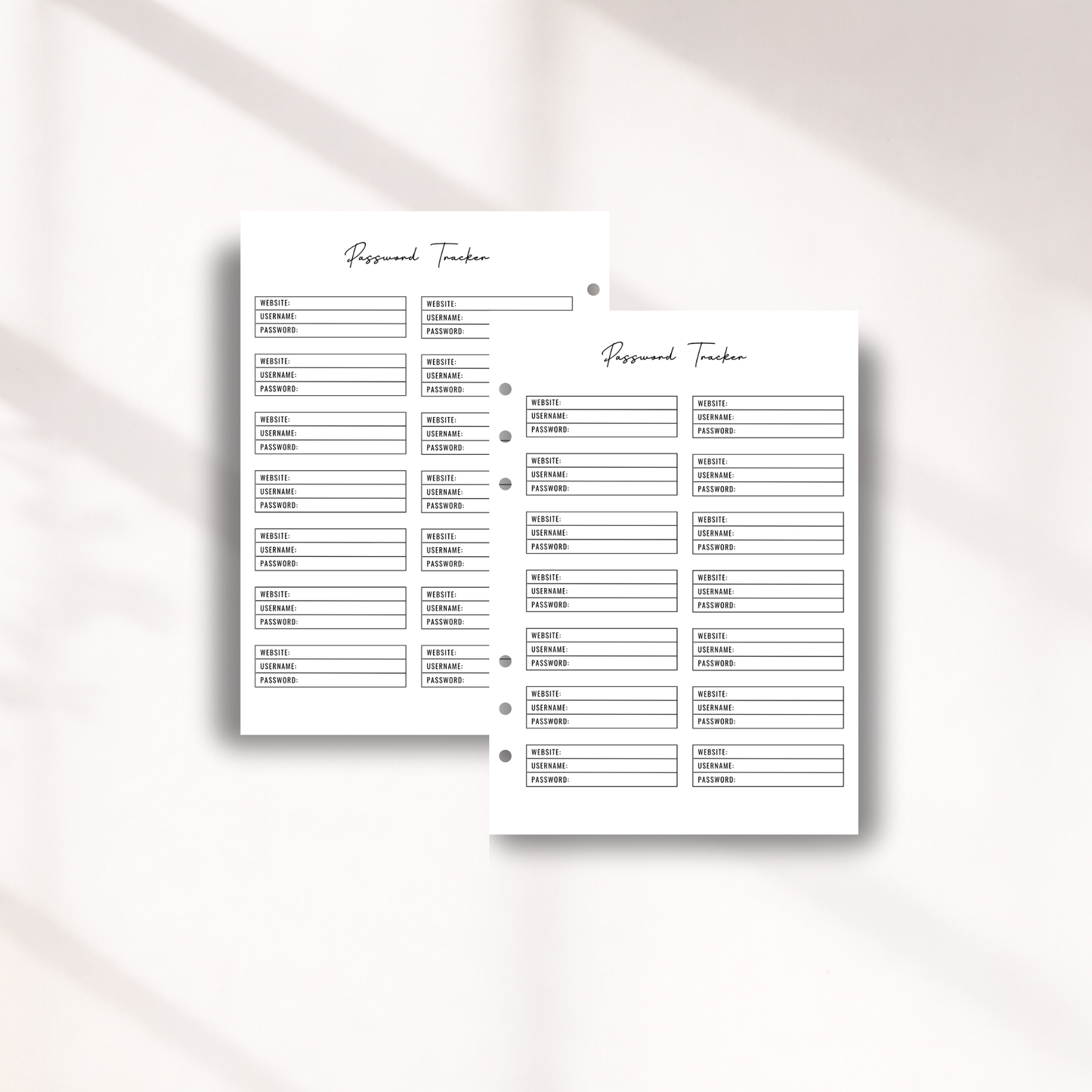 Password Tracker Inserts | Password Keeper