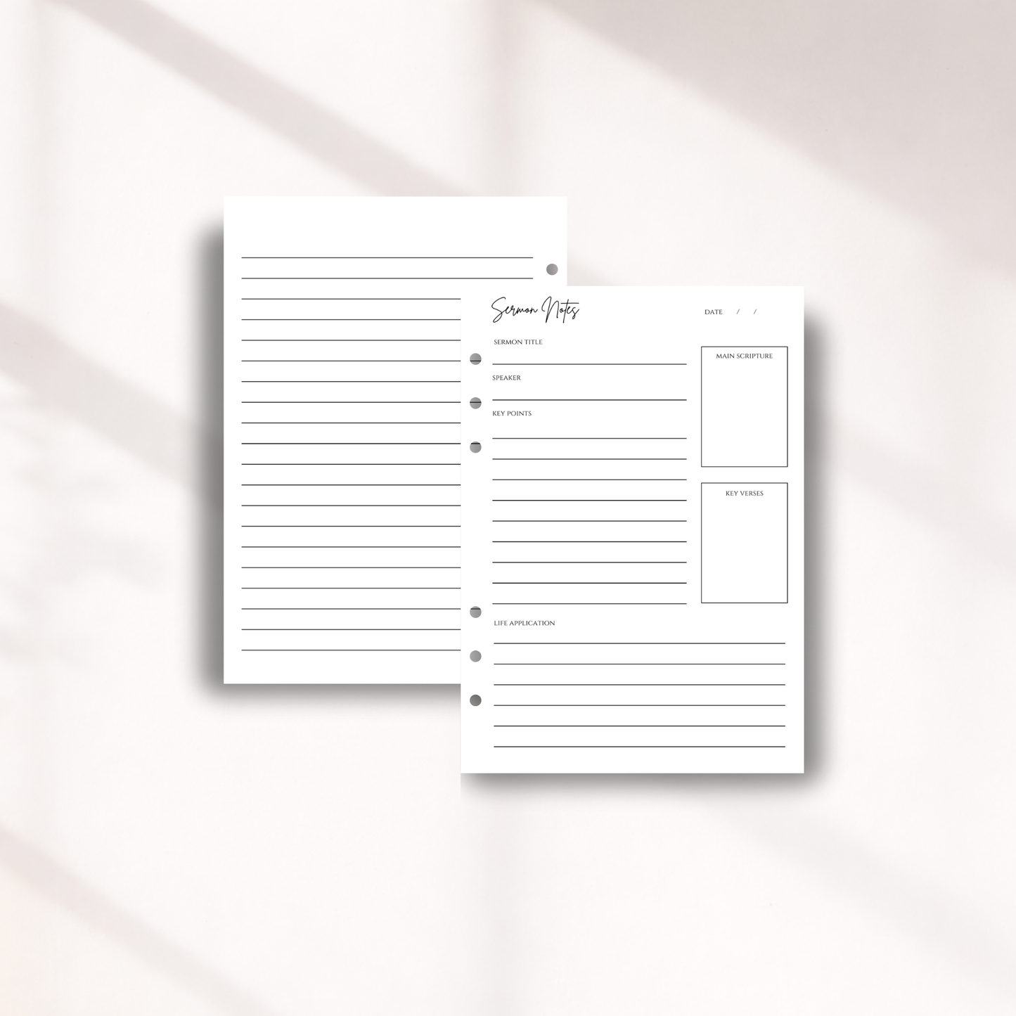 Personal wide inserts with minimalist design on a white background